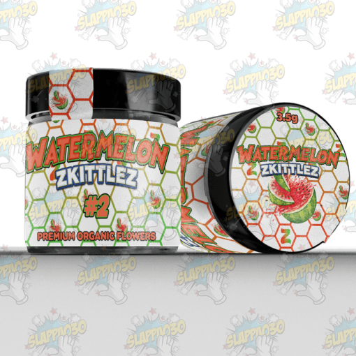 Glass Jars 60ml with Labels - Watermelon Zkittlez