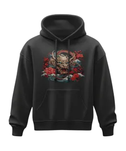 Kapuzenpulli - Rot-Blauer Drache 2