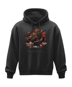 Hoodie - Orange Blauer Drache