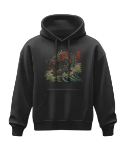 Hoodie - Blue & Red Dragon