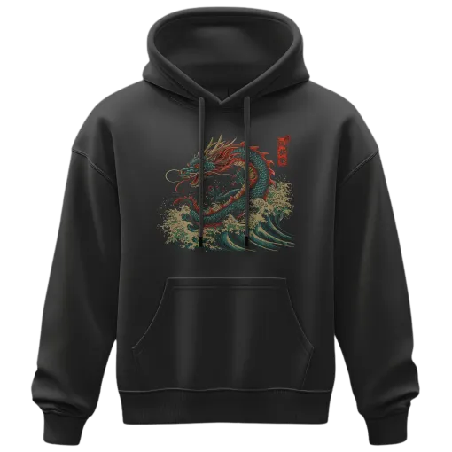 Hoodie - Blue & Red Dragon