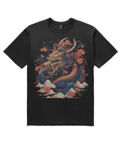 T-Shirt - Orange blue Dragon